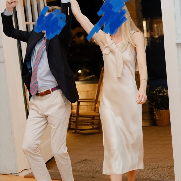 Polo Ralph Lauren Satin Midi Slip Dress Size 0, Champagne - Picture 4 of 9